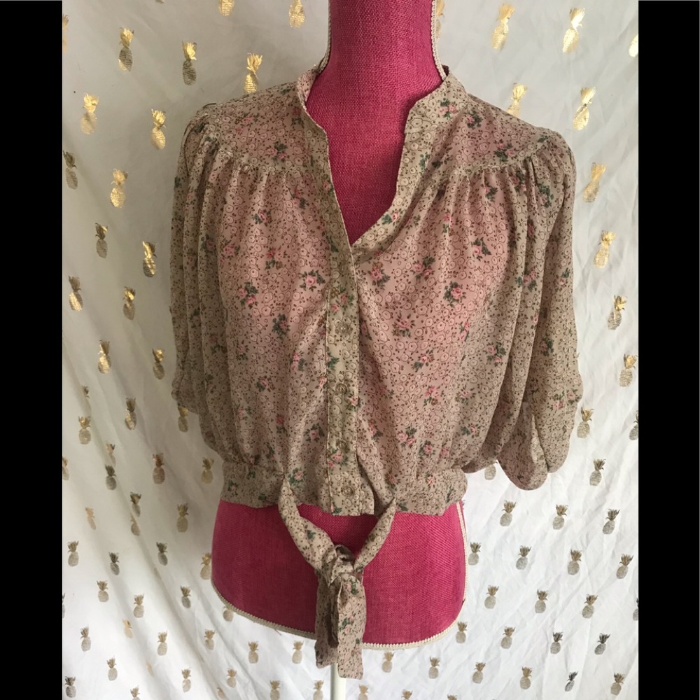 Sheer top with flowers